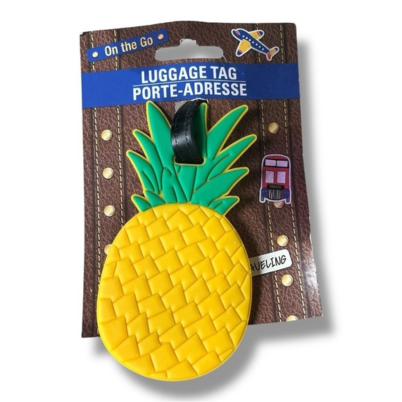 Lot of 3 Fun Pineapple/Strawberry Fruit & Polka dot Luggage ID Tags NWT - Picture 2 of 8
